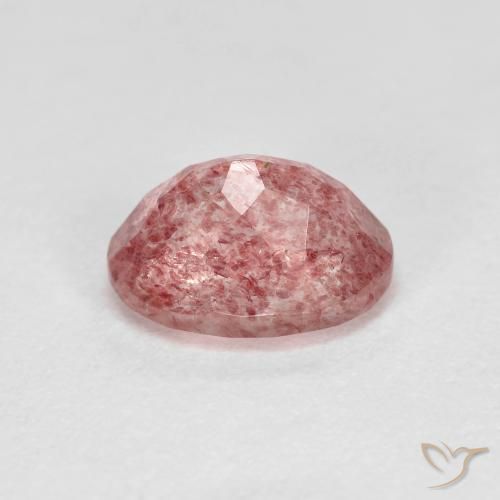 9,17 ctw natürlicher Kaugummi Rosa Erdbeerquarz, Oval, Transparent
