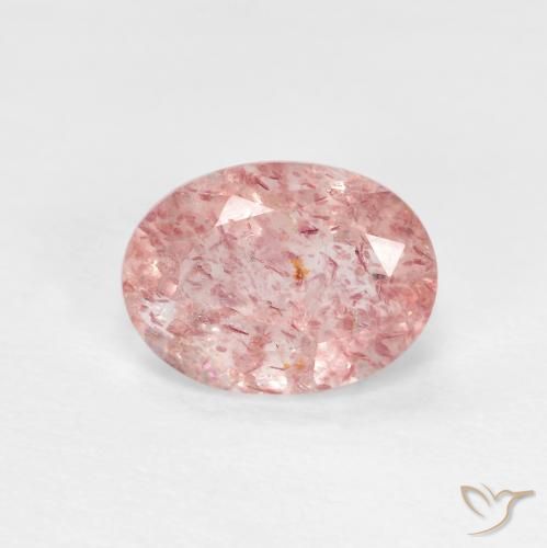 1.16ct Natürlicher hellrosa Erdbeerquarz, Oval, Transparent