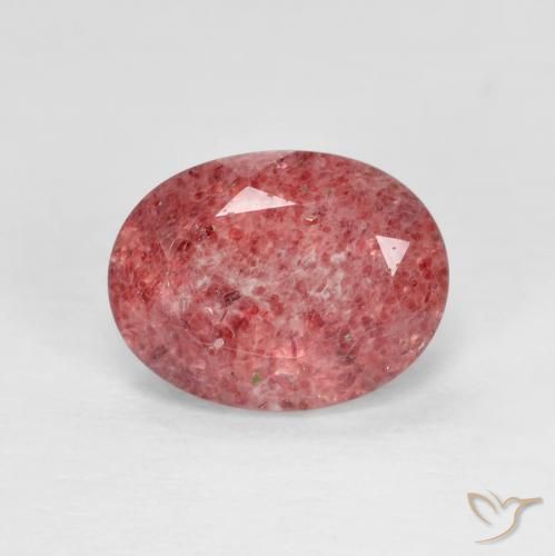 1.92ct Natürlicher Scharlachrot Erdbeerquarz, Oval, Transparent