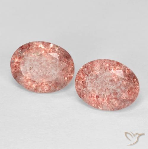 3.17ctw Natürlicher Medium Dark-Pink Erdbeerquarz, Oval, Transparent