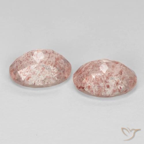 3.53 ct natürliche hellrosa Erdbeerquarz-Edelsteine, Oval, Transparent
