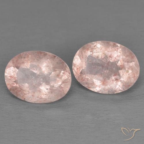 3.39 ct natürliche Mittelrosa Erdbeerquarz-Edelsteine, Oval, Transparent