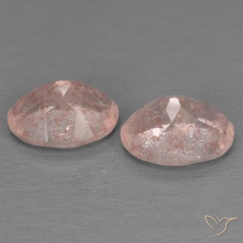 3.39 ct natürliche Mittelrosa Erdbeerquarz-Edelsteine, Oval, Transparent