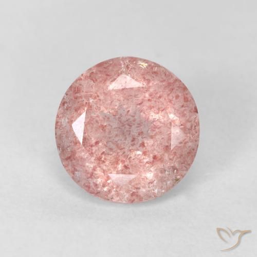2.51ct Natürlicher Erdiges Rosa Erdbeerquarz, Runden, Transparent
