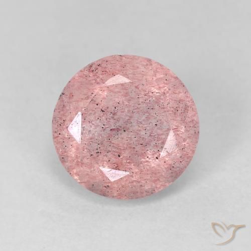 2.63ct Natürlicher hellrose-rosa Erdbeerquarz, Runden, Transparent