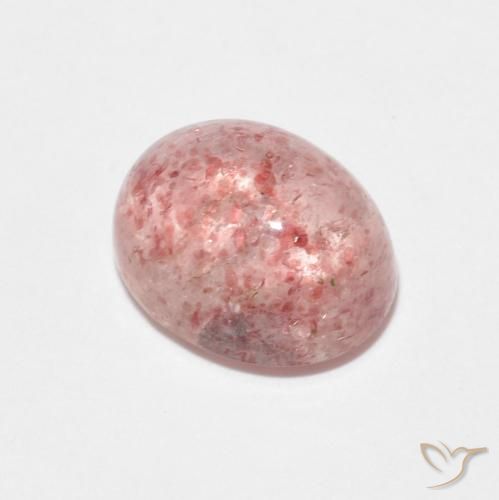 2.47ct Natürlicher Erdiges Rosa Erdbeerquarz, Oval, Transparent