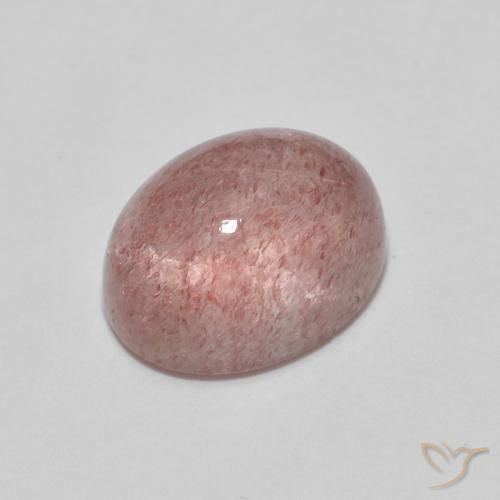 9,17 ctw natürlicher rötlich-rosa Erdbeerquarz, Oval, Transparent