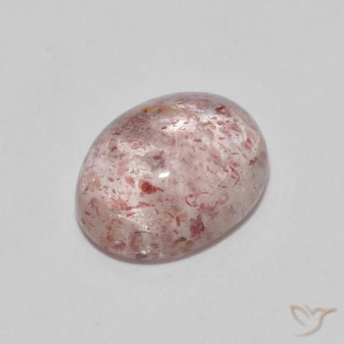 9,17 ctw natürlicher rose-rosa Erdbeerquarz, Oval, Transparent