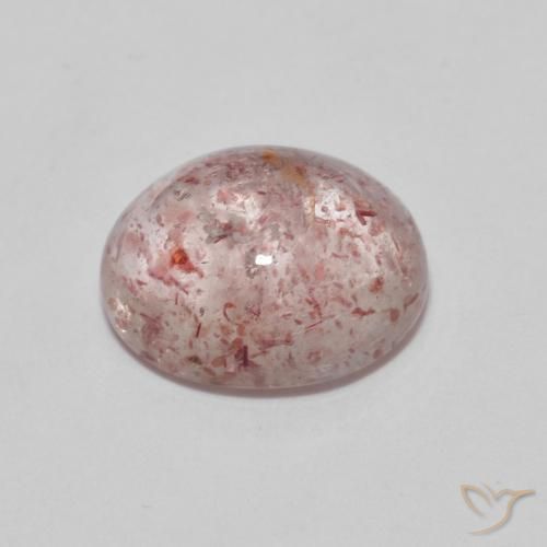 9,17 ctw natürlicher rose-rosa Erdbeerquarz, Oval, Transparent