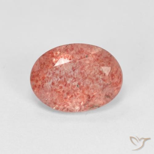 1.27ct Natürlicher rötlich-rosa Erdbeerquarz, Oval, Transparent