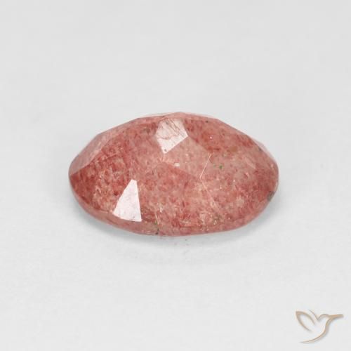 9,17 ctw natürlicher rötlich-rosa Erdbeerquarz, Oval, Transparent