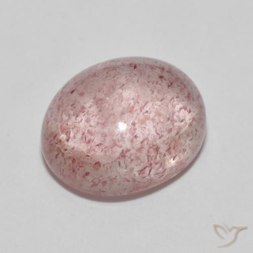5.89ct Natürlicher Mittelrosa Erdbeerquarz, Oval, Transparent