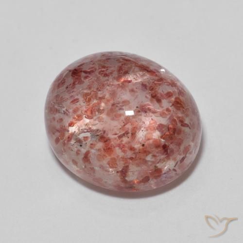 7.18ct Natürlicher Leuchtend rosa Erdbeerquarz, Oval, Transparent