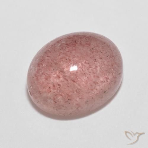 9,17 ctw natürlicher rose-rosa Erdbeerquarz, Oval, Transparent