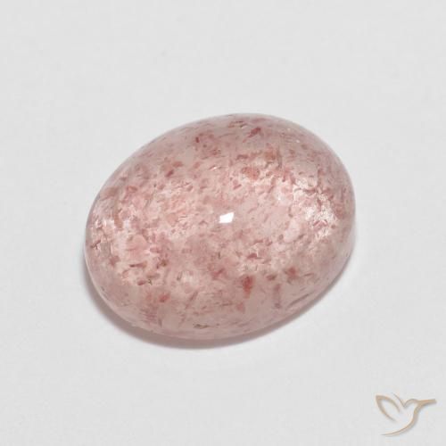 2.33ct Natürlicher hellrosa Erdbeerquarz, Oval, Transparent