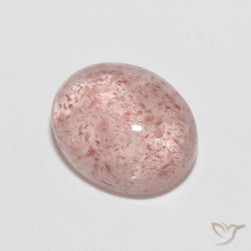 9,17 ctw natürlicher hellrosa Erdbeerquarz, Oval, Transparent