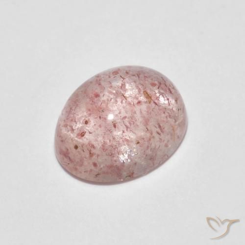 2.34ct Natürlicher hellrosa Erdbeerquarz, Oval, Transparent