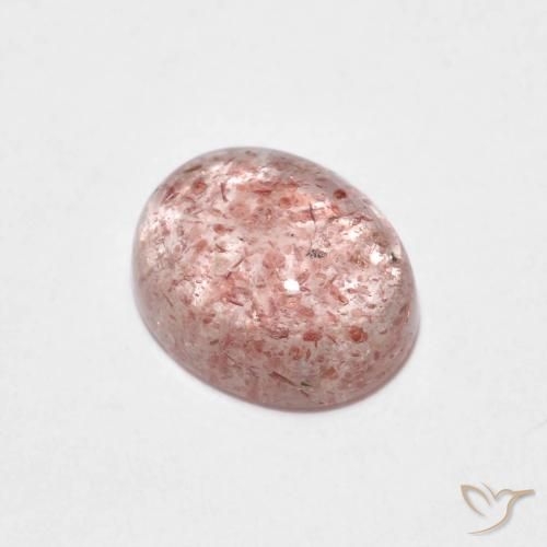 2.09ct Natürlicher hellrosa Erdbeerquarz, Oval, Transparent