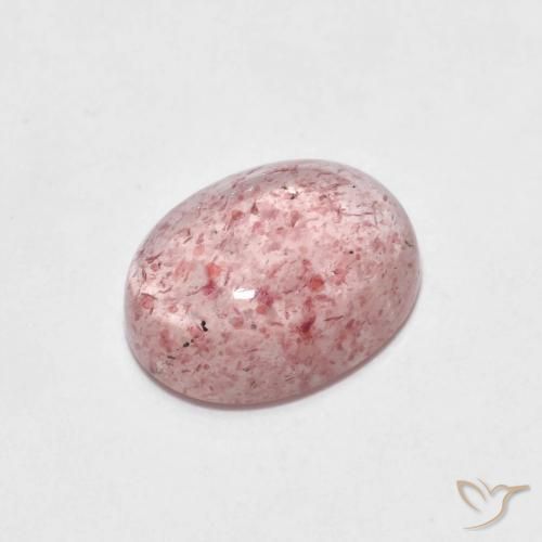2.08ct Natürlicher hellrosa Erdbeerquarz, Oval, Transparent