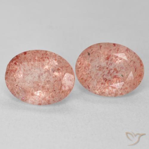 3.82ctw Natürlicher Marienkäfer Rot Erdbeerquarz, Oval, Transparent