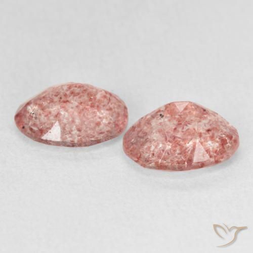 2.29 ct natürliche hellrosa Erdbeerquarz-Edelsteine, Oval, Transparent