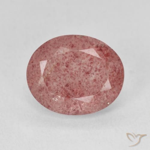 4.56ct Natürlicher Medium Light-Pink Erdbeerquarz, Oval, Lichtdurchlässig