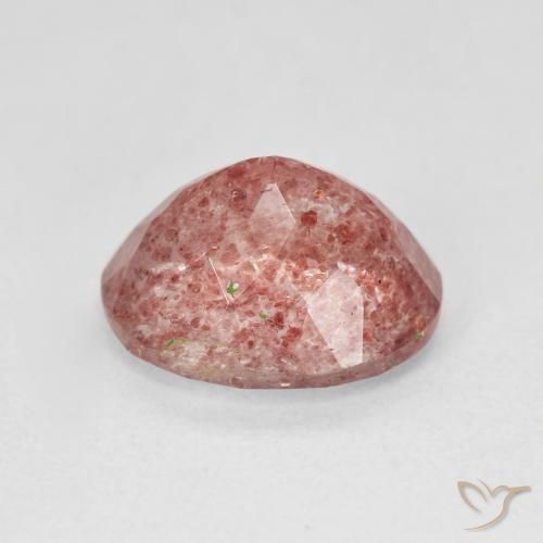 9,17 ctw natürlicher Medium Light-Pink Erdbeerquarz, Oval, Lichtdurchlässig
