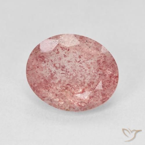 9,17 ctw natürlicher Medium Light-Pink Erdbeerquarz, Oval, Lichtdurchlässig