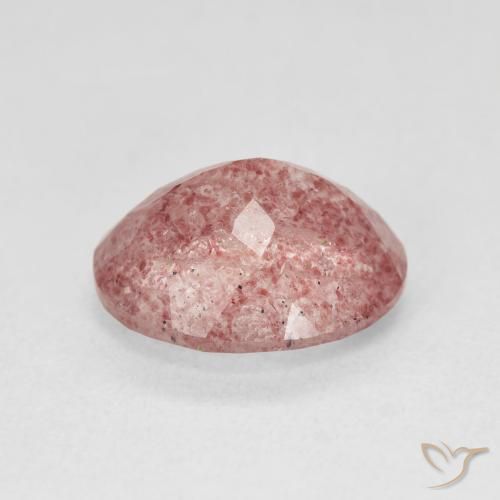 9,17 ctw natürlicher Medium Light-Pink Erdbeerquarz, Oval, Lichtdurchlässig