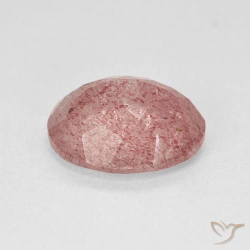 9,17 ctw natürlicher Medium Light-Pink Erdbeerquarz, Oval, Lichtdurchlässig