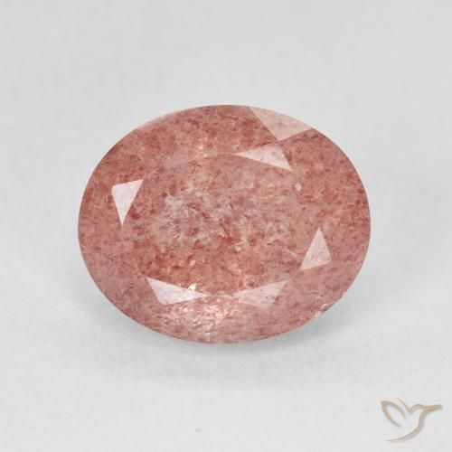 4.58ct Natürlicher hellrose-rosa Erdbeerquarz, Oval, Lichtdurchlässig
