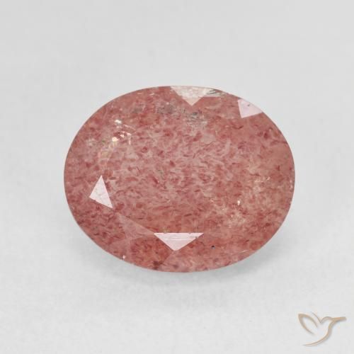4.50ct Natürlicher Himbeerrosa Erdbeerquarz, Oval, Lichtdurchlässig