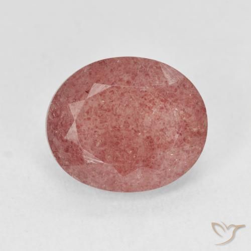 4.76ct Natürlicher Mittelrosa Erdbeerquarz, Oval, Lichtdurchlässig