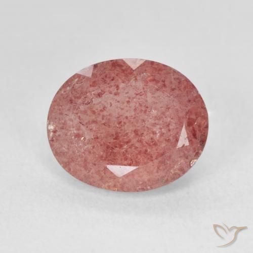 4.46ct Natürlicher Leuchtend rosa Erdbeerquarz, Oval, Lichtdurchlässig