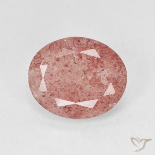 3.74ct Natürlicher Mittelrosa Erdbeerquarz, Oval, Lichtdurchlässig