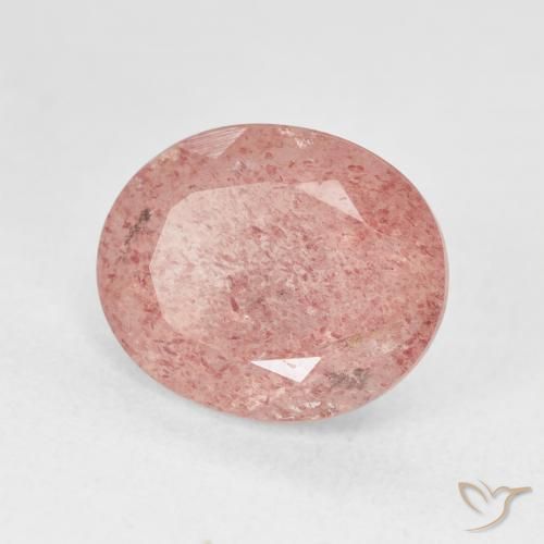 9,17 ctw natürlicher Medium Light-Pink Erdbeerquarz, Oval, Lichtdurchlässig