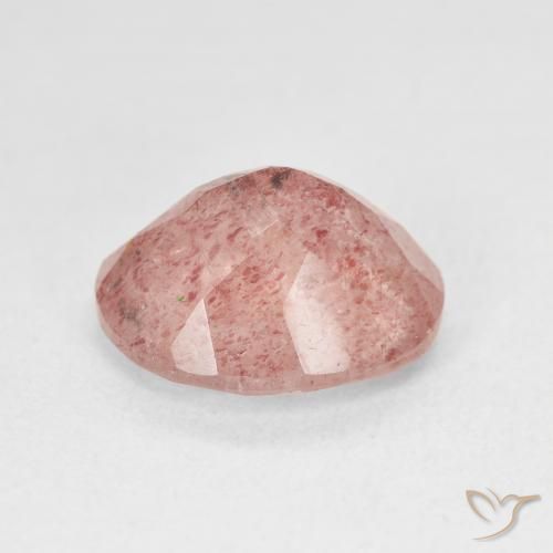 9,17 ctw natürlicher Medium Light-Pink Erdbeerquarz, Oval, Lichtdurchlässig