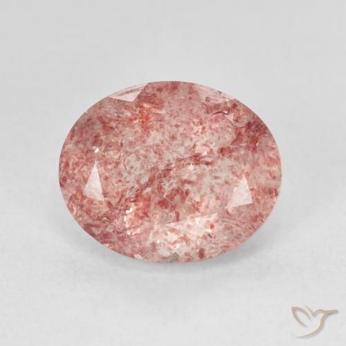4.47ct Natürlicher hellrose-rosa Erdbeerquarz, Oval, Lichtdurchlässig