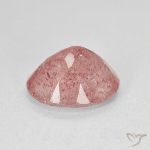 9,17 ctw natürlicher Medium Light-Pink Erdbeerquarz, Oval, Lichtdurchlässig