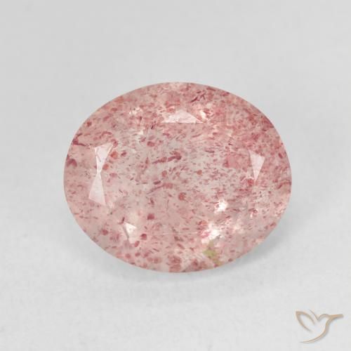 4.63ct Natürlicher Mittelrosa Erdbeerquarz, Oval, Lichtdurchlässig