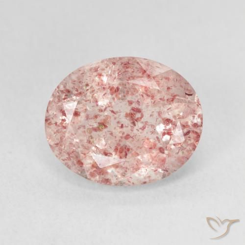 4.35ct Natürlicher hellrosa Erdbeerquarz, Oval, Lichtdurchlässig