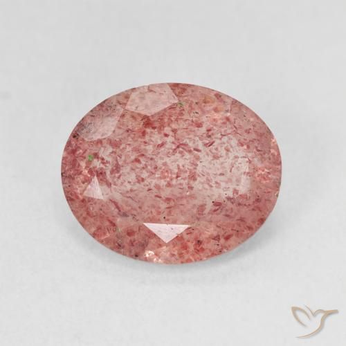3.49ct Natürlicher hellrose-rosa Erdbeerquarz, Oval, Lichtdurchlässig