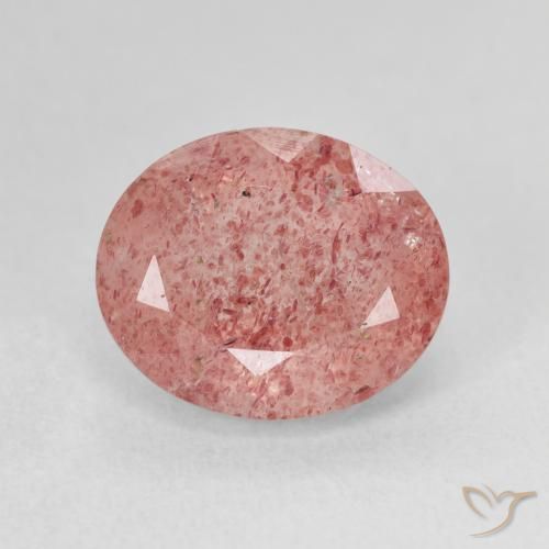 4.91ct Natürlicher Mittelrosa Erdbeerquarz, Oval, Lichtdurchlässig