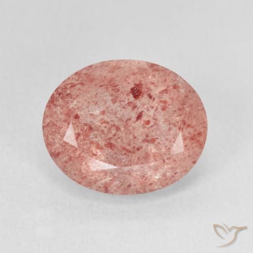 4.80ct Natürlicher hellrose-rosa Erdbeerquarz, Oval, Lichtdurchlässig