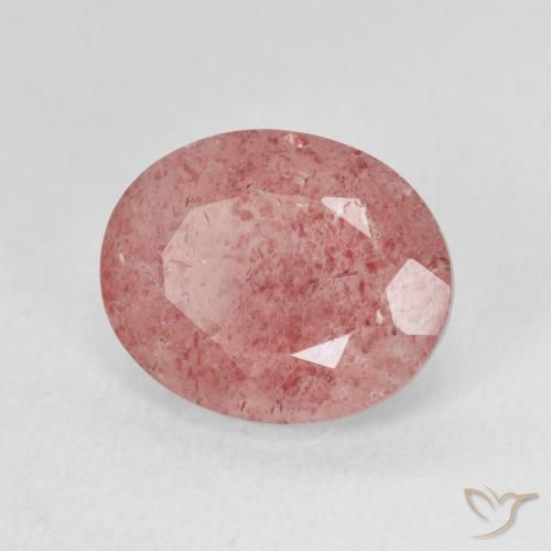 4.51ct Natürlicher Helles Hot Pink Erdbeerquarz, Oval, Lichtdurchlässig