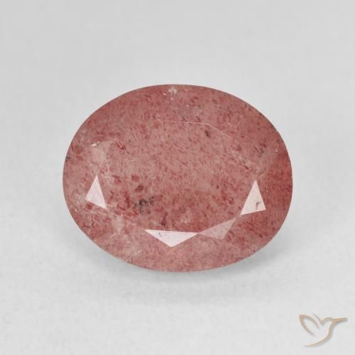 4.53ct Natürlicher Himbeerrosa Erdbeerquarz, Oval, Lichtdurchlässig