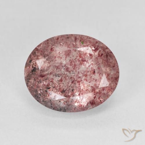 4.95ct Natürlicher Intensives Rosa Erdbeerquarz, Oval, Lichtdurchlässig