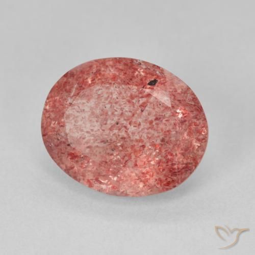 4.09ct Natürlicher Mittelrosa Erdbeerquarz, Oval, Lichtdurchlässig
