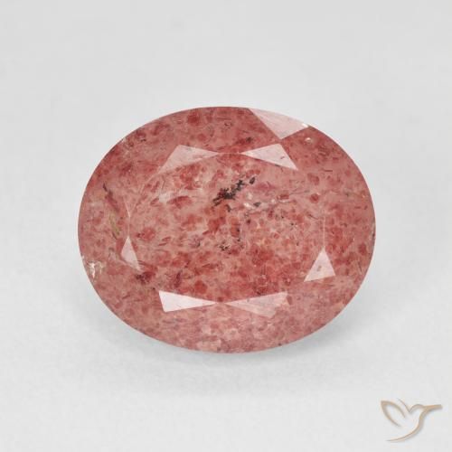 4.43ct Natürlicher Mittelrosa Erdbeerquarz, Oval, Lichtdurchlässig