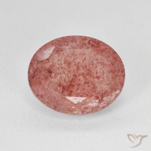 4.55ct Natürlicher Mittelrosa Erdbeerquarz, Oval, Lichtdurchlässig